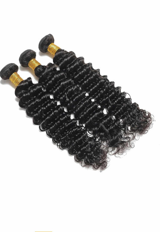 Deep Wave Bundle Deals With 4X4 Closure - Natural Black