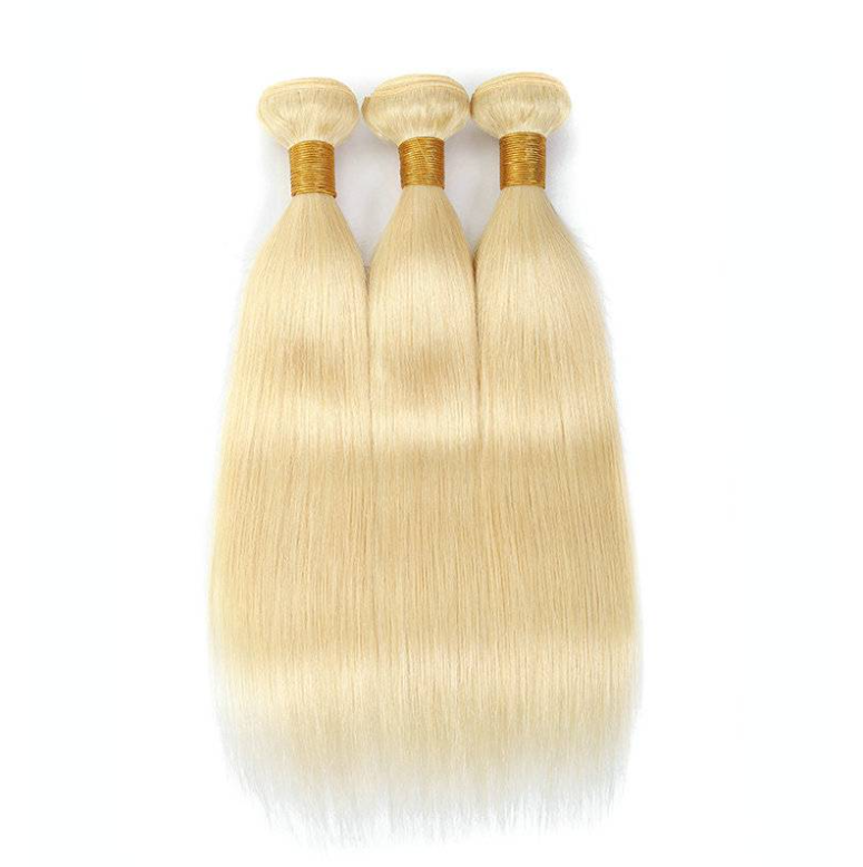 613 Straight Bundle Deals With 4X4 Closure - Blonde